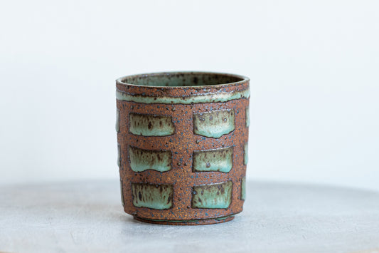 dot & dash stoneware vessel