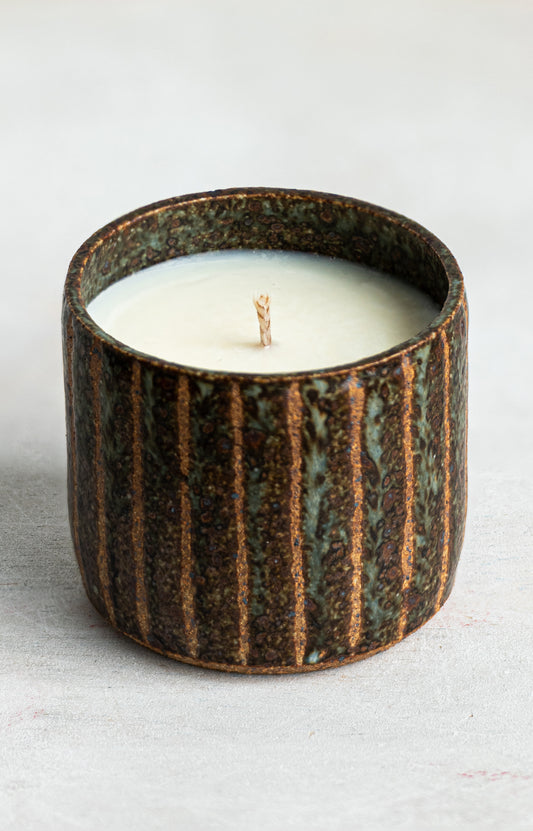 moonstripes stoneware candle