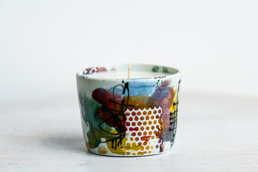 porcelain funky pot candle underdog #2