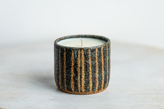 moonstripes underdog stoneware candle