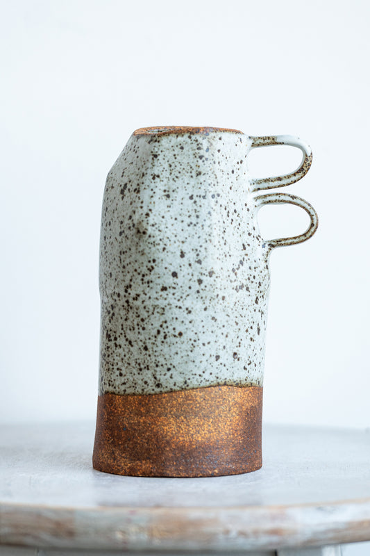 underdog stoneware vase with dual handle