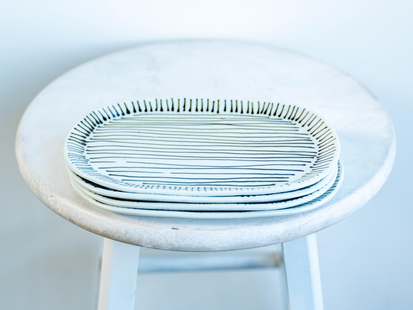 clean stripes collection - oval plate, valet tray