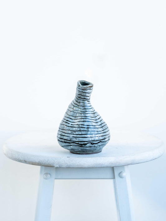 dirty collection - small asymmetrical striped vase