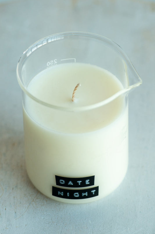 date night beaker candle